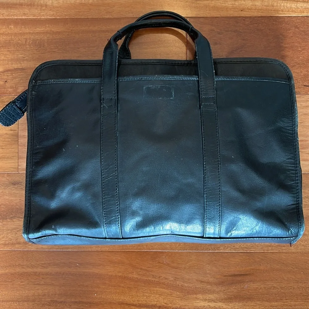 Black Leather Brief Case, made in India
